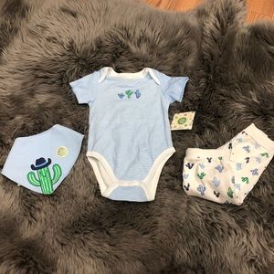 Little Me | Kids 3 Piece Set | Cactus & Stripes